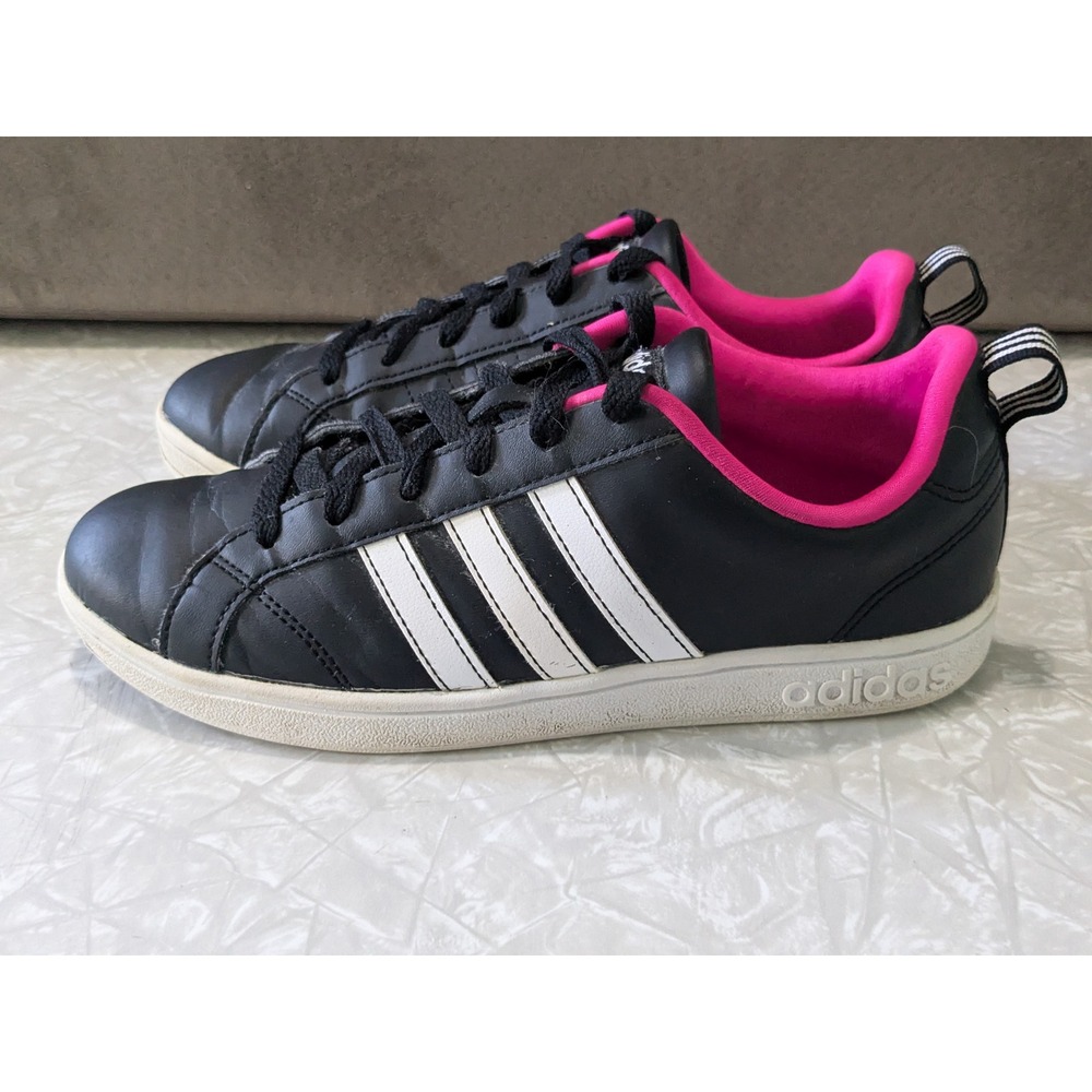 Adidas VS Advantage Black Pink White Sneakers Womens‎ Size 7